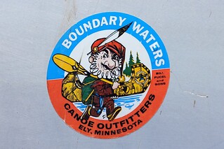A sticker on Josh's canoe
