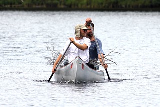 Will Baumann - Will and Josh bringing firewood into our island on Lake Polly