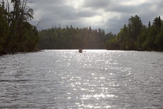 Paddling across Little Saganaga