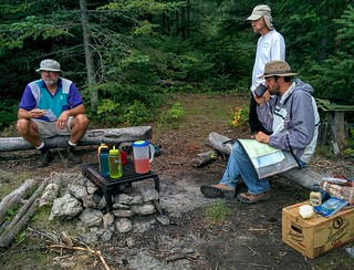 Eating lunch and weighing our options on Kivaniva