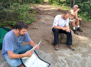Post-portage gorp break... 10 minutes before a downpour