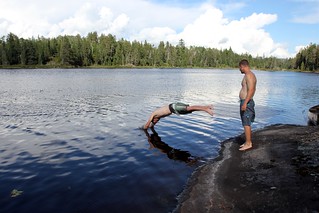 Swimming in Lake Kivaniva