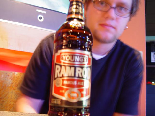 Young's Ram Rod: This is almost as funny to order as Young's Dirty Dick.  This beer really reminded me of something but I couldn't figure out what.  It was really hoppy.  I liked it.  Rating: 7