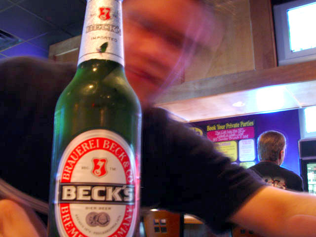 Beck's: A german beer that smells like a skunk. Not good. I added a lime to make a bearable. Rating: 3