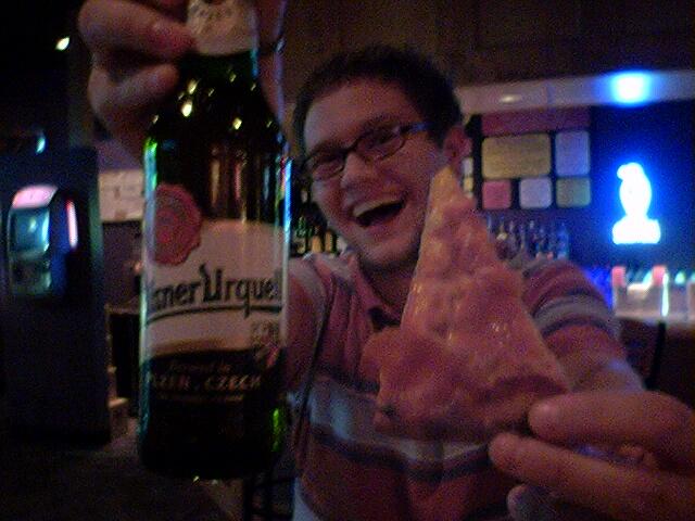 Pilsner Urquell: Not as good as free pizza. This beer was gross and hard to drink. Stupid Czechs....