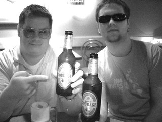 Drinks - John Courage Amber: For some reason this tasted like Peanut Sauce/ Thai Food... No one else thoug...