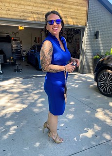 I really should have picked a better backdrop for this beautiful woman