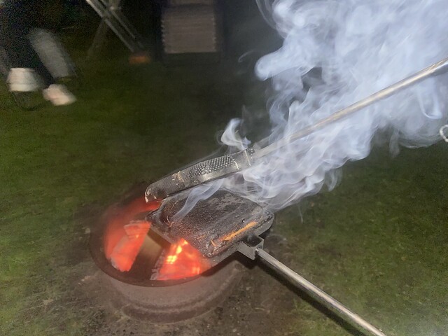 A burnt campfire pie