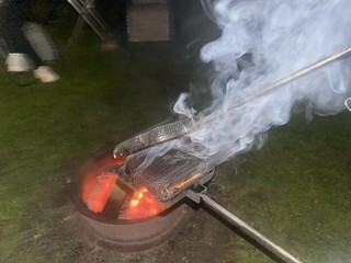 A burnt campfire pie