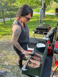 Kari grills up some steaks