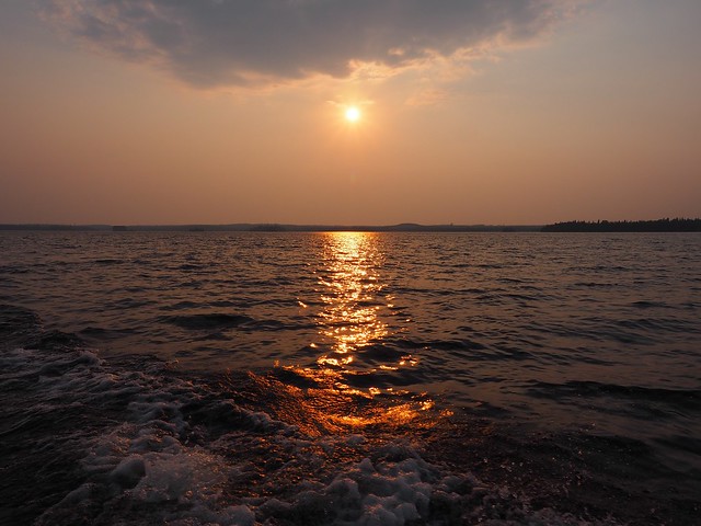 A smokey sunset from some forest fires up north