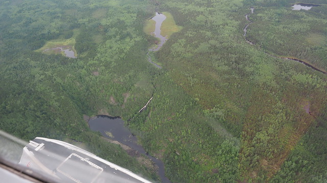 Flying over some lakes and waterfalls