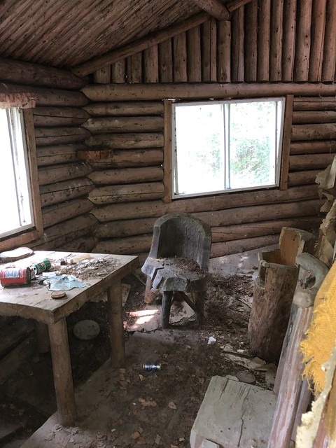 Inside the old trapper's cabin