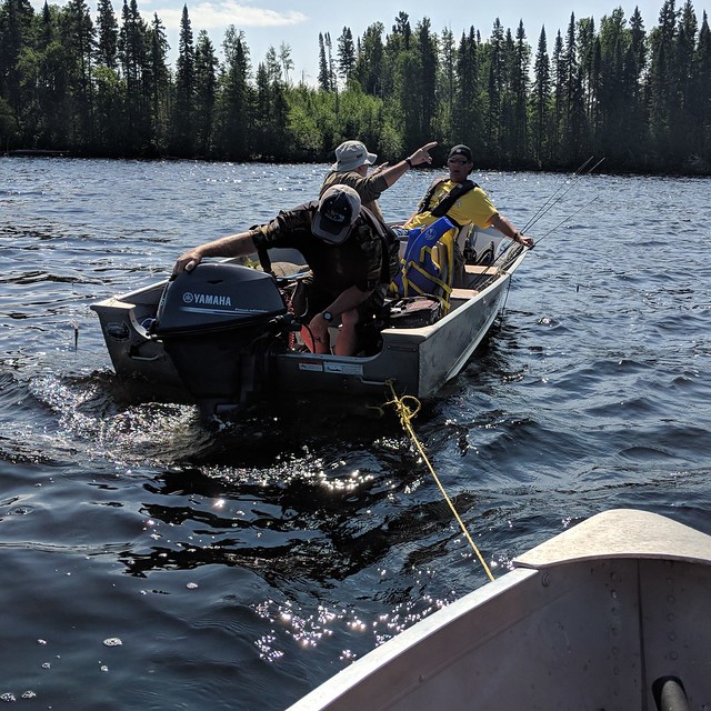 Helpin the party people out after they got their sonar tied up in the prop.