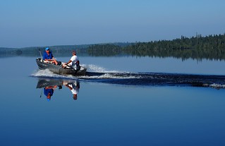 Jim Wiese - Tom and Jim cruising across the glass lake