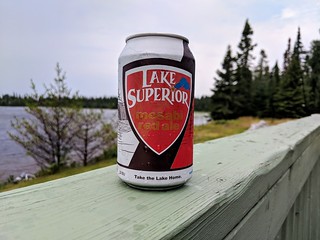 Crackin up that first beer at the cabin