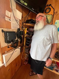 Tech - Checkin in with the ladies on the sat phone