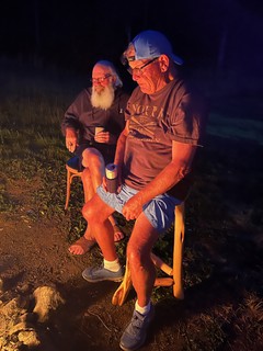 Chillin by the fire with Jeff and Tom