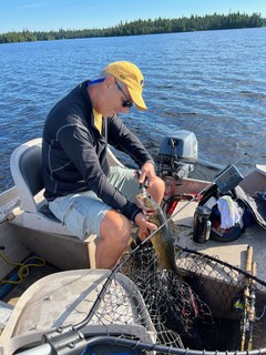 Weedy pulls in a nice walleye