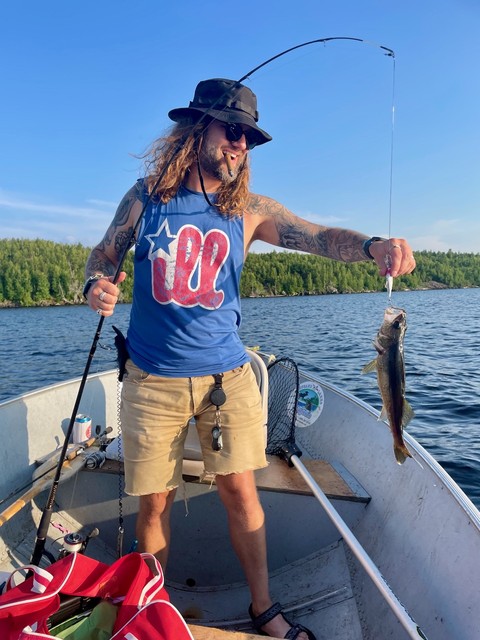 Pulling in a little guy