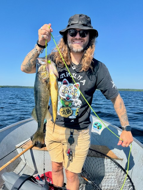Pulling in some walleye on day 2