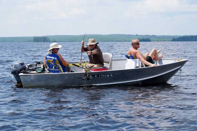 Boyd pulls in a walleye