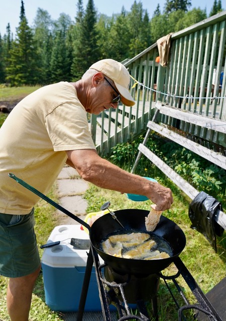 Cookin up the morning catch
