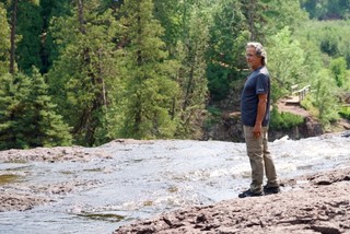Mathew surveys the land to find a path to the other side