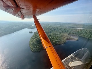 It sure is nice flying over the northwoods
