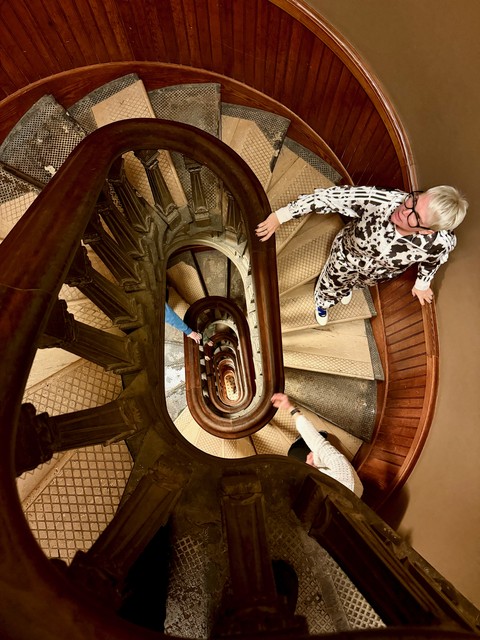 A long spiral staircase