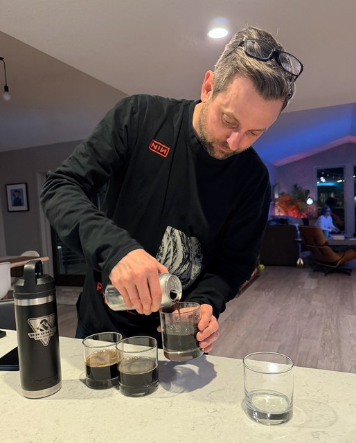 Jon splits up a stout that he brought