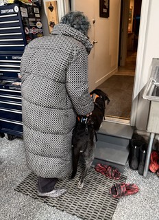 Helpin ol Marty Man up the stairs