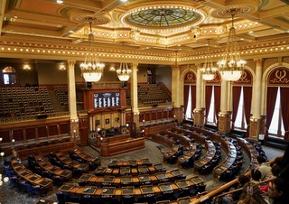 The Iowa State House of Representatives Chamber