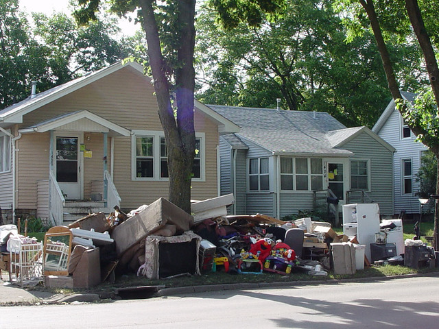 Throwing all their stuff out.