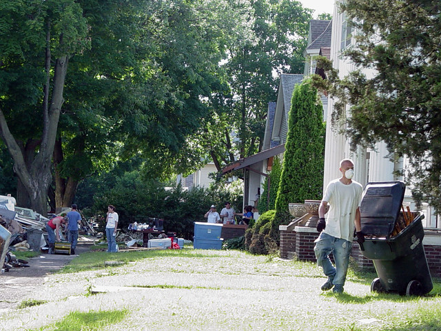 Throwing all their stuff out.