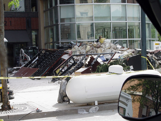 Garbage outside a building