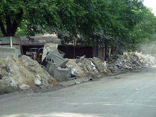 Trash bulldozed off the streets