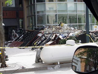 Garbage outside a building