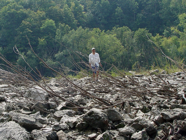 Walking across the Palisades dam
