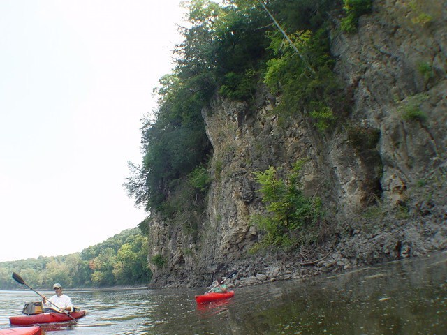 Rock wall on the Cedar River