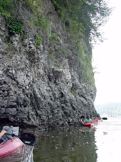 Kayaking - Rock wall on the Cedar River