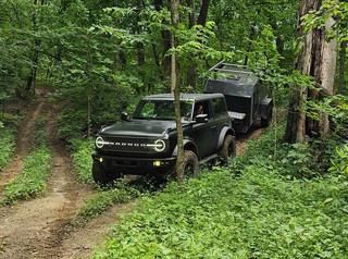 I'm apparently the first person to pull a trailer down this trail