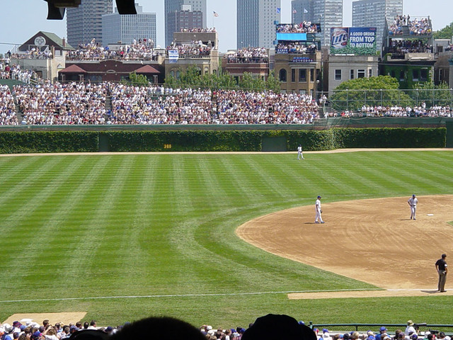 Looking out at Wrigley