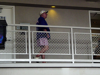 Some Old Dude with Cubs Shorts
