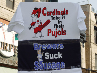Baseball - Cardinals Take it in the Pujols.  Brewers Suck Sausage.