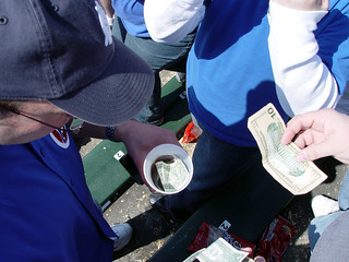 Baseball - Betting money on this stupid game we played, haha