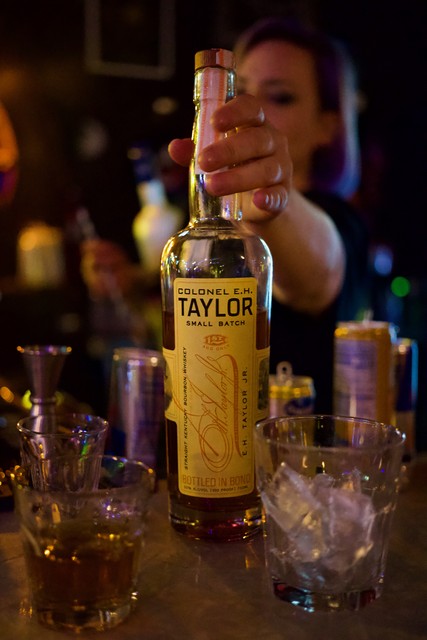 A pour of E.H. Taylor at Gold Star