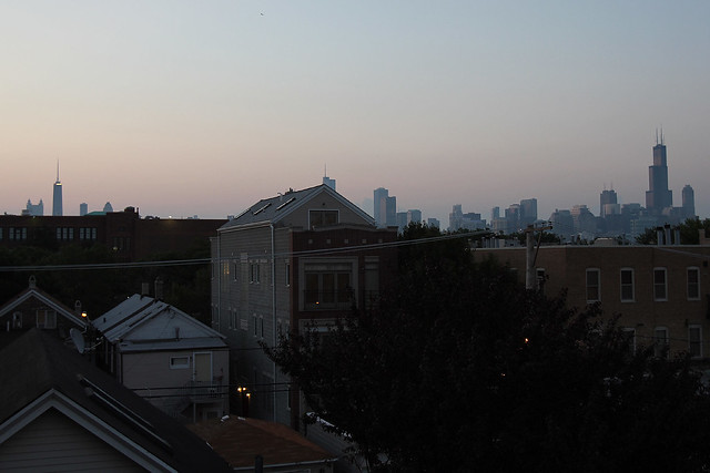 Chicago dawn from our roof deck
