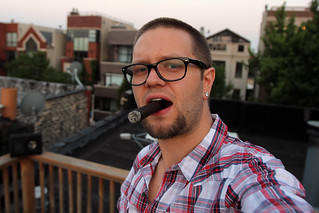 Roofing - Enjoying an early morning cigar for the first time