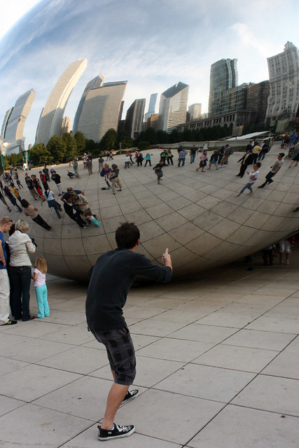 German and the Cloud Gate "Bean" at Millenium Park
